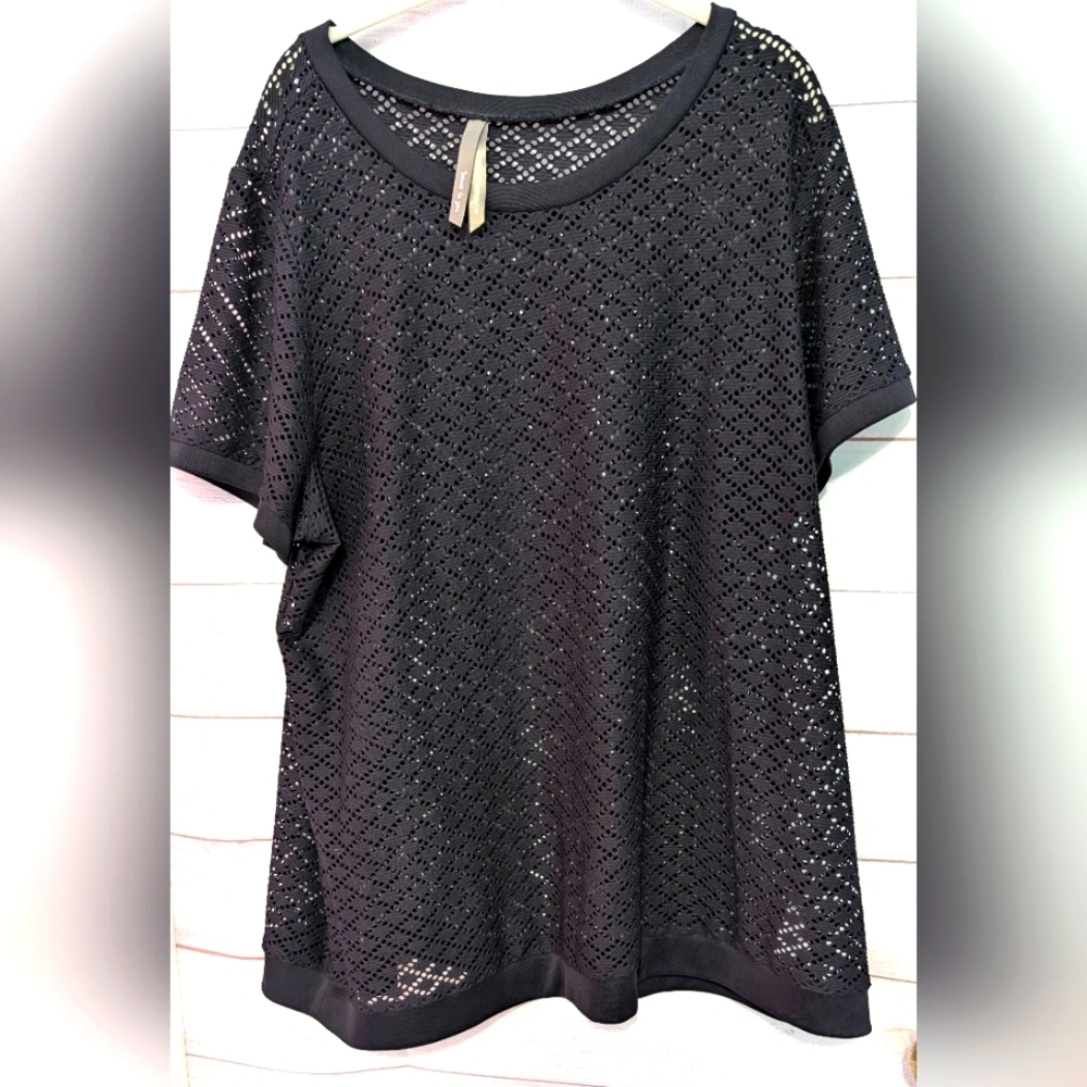 Nwot Joy Is Contagious Black Eyelet Women's Top Size 2X